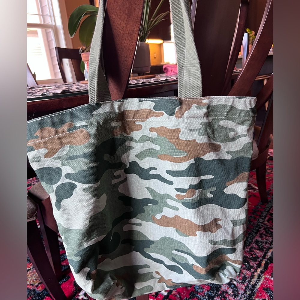 BAGGU Canvas Camo Tote Shoulder Bag - Picture 2 of 10